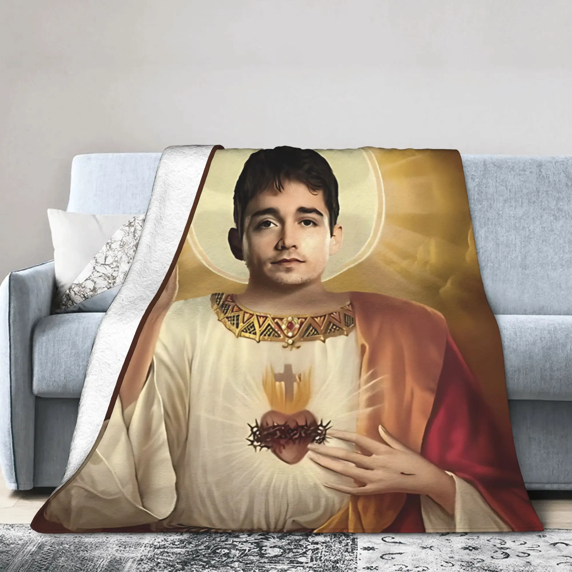 Charles Leclerc Jesus Blanket Fleece All Season  Portable Lightweight Throw Blanket for Sofa Couch Bedding Throws