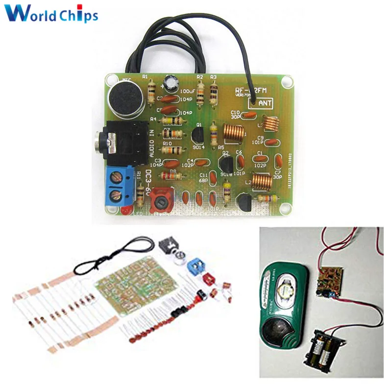 88-108MHz FM Transmitter Module Electronic DIY Kits Frequency Wireless Microphone Transmitter Board Parts DC 3-6V FM Module