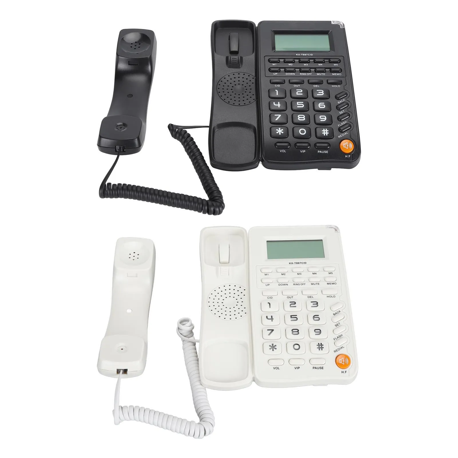 

Desktop Telephone Big Button Corded Landline Telephone 16 Bit HD Screen Wired Phone for Home Hotel Office