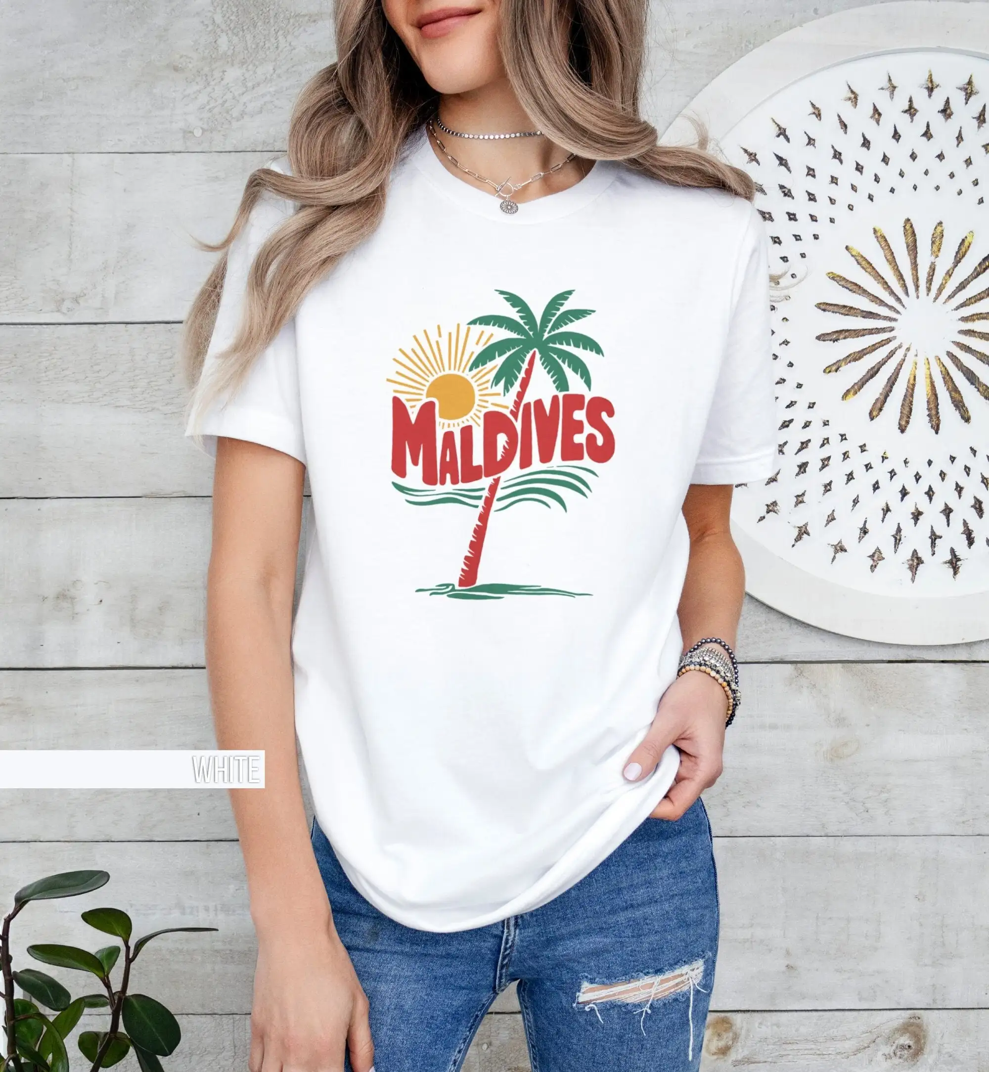 Maldives Vacation T Shirt Summer Holiday Beach Tropical Island Getaway Fun Apparel Relaxed Wear