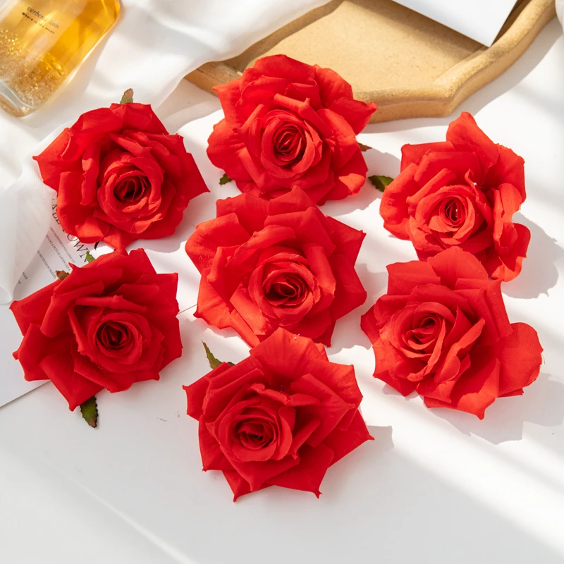 50/100pcs Artificial Flower Silk Rose Wedding Arch Home Room Festival Party Decor Christmas Wreath DIY Gift Prop Scrapbook Garde image 3