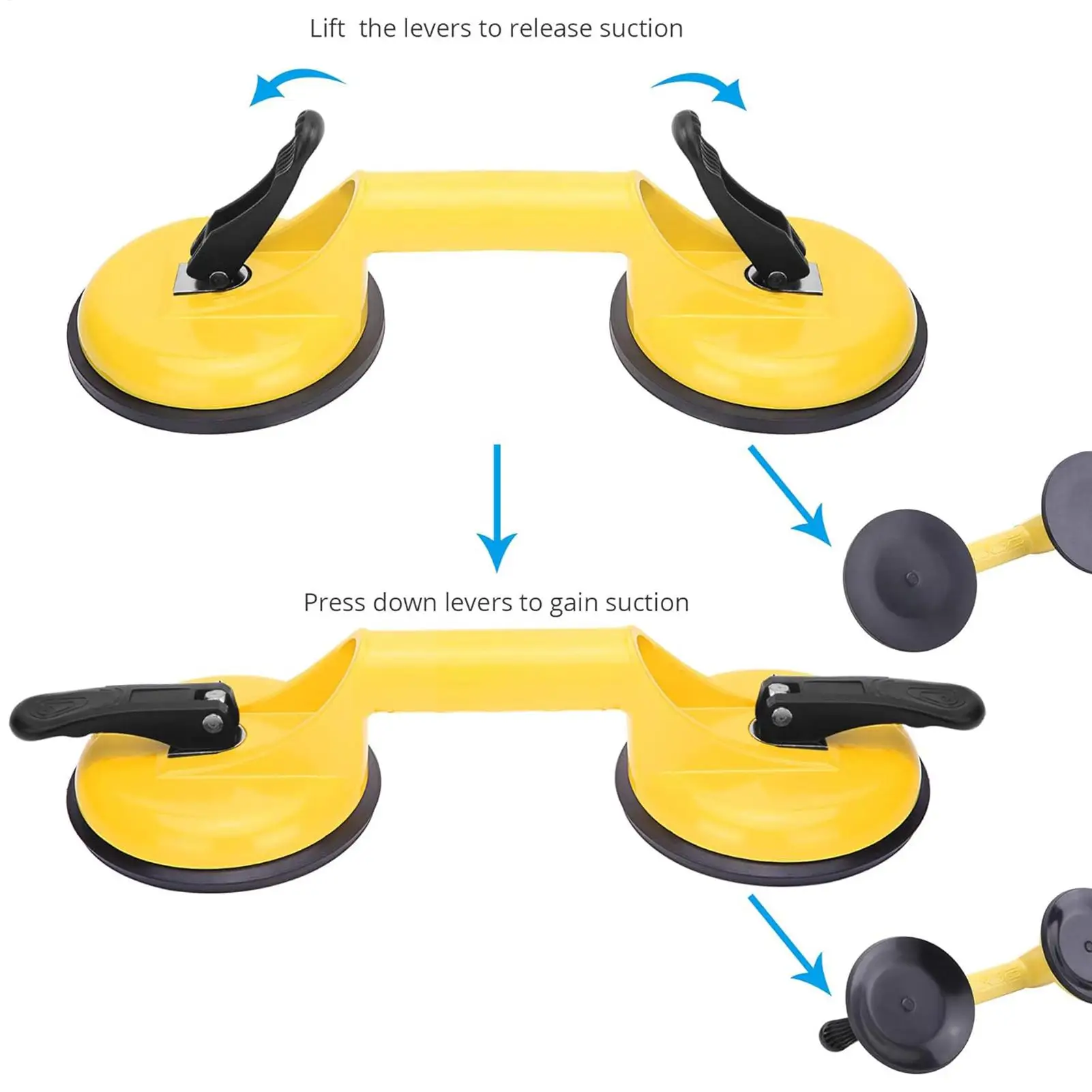 Suction Cup Handle Heavy Duty Large Vacuum Lifter Floor Suction Cup Tool For Tile Flooring Car Door Mirror Shower Wall Hardwood