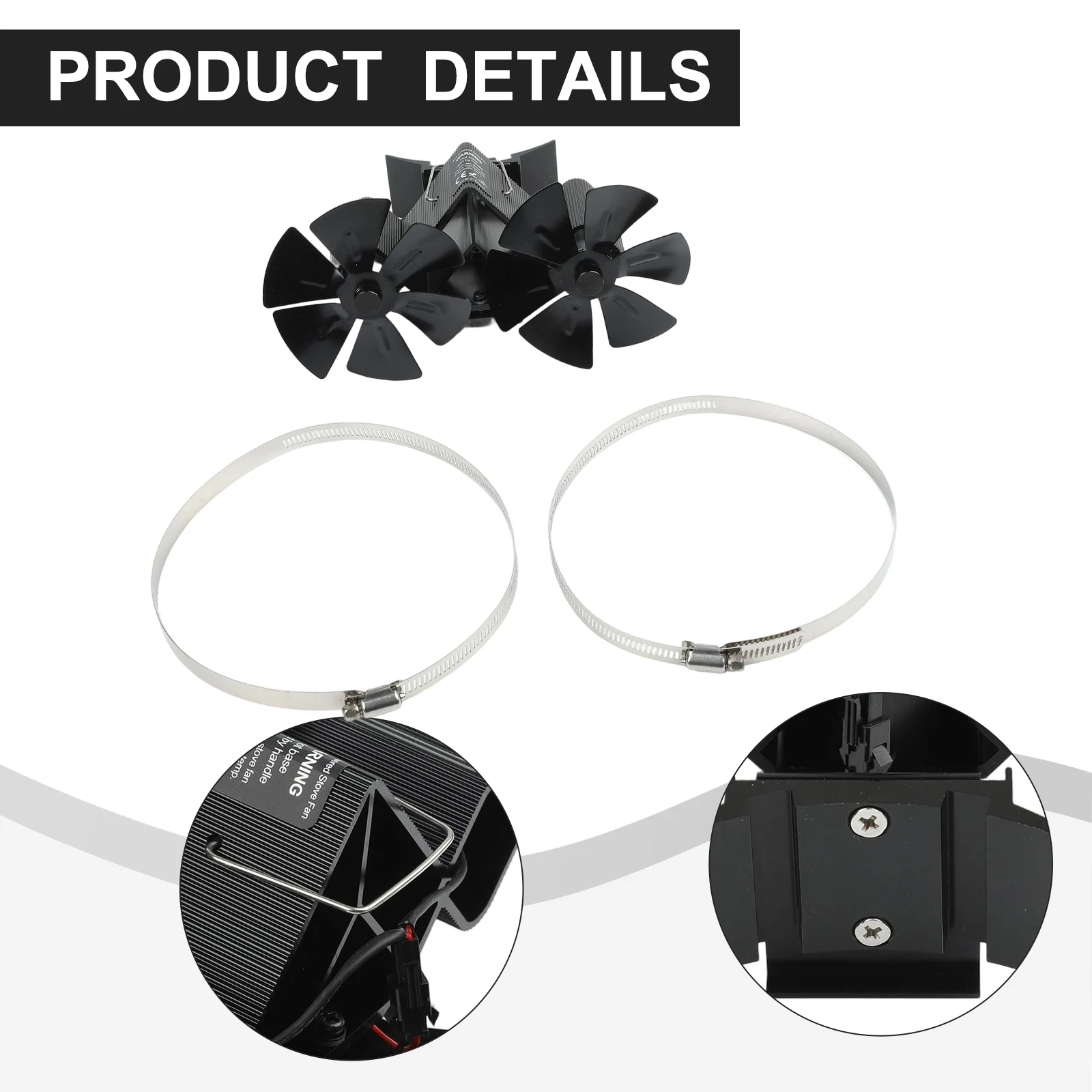 Aluminum Stove Fans 122 F To 662 F Replacement Save Space Spare Parts Unpowered Operation 12 Blade Energy Saving