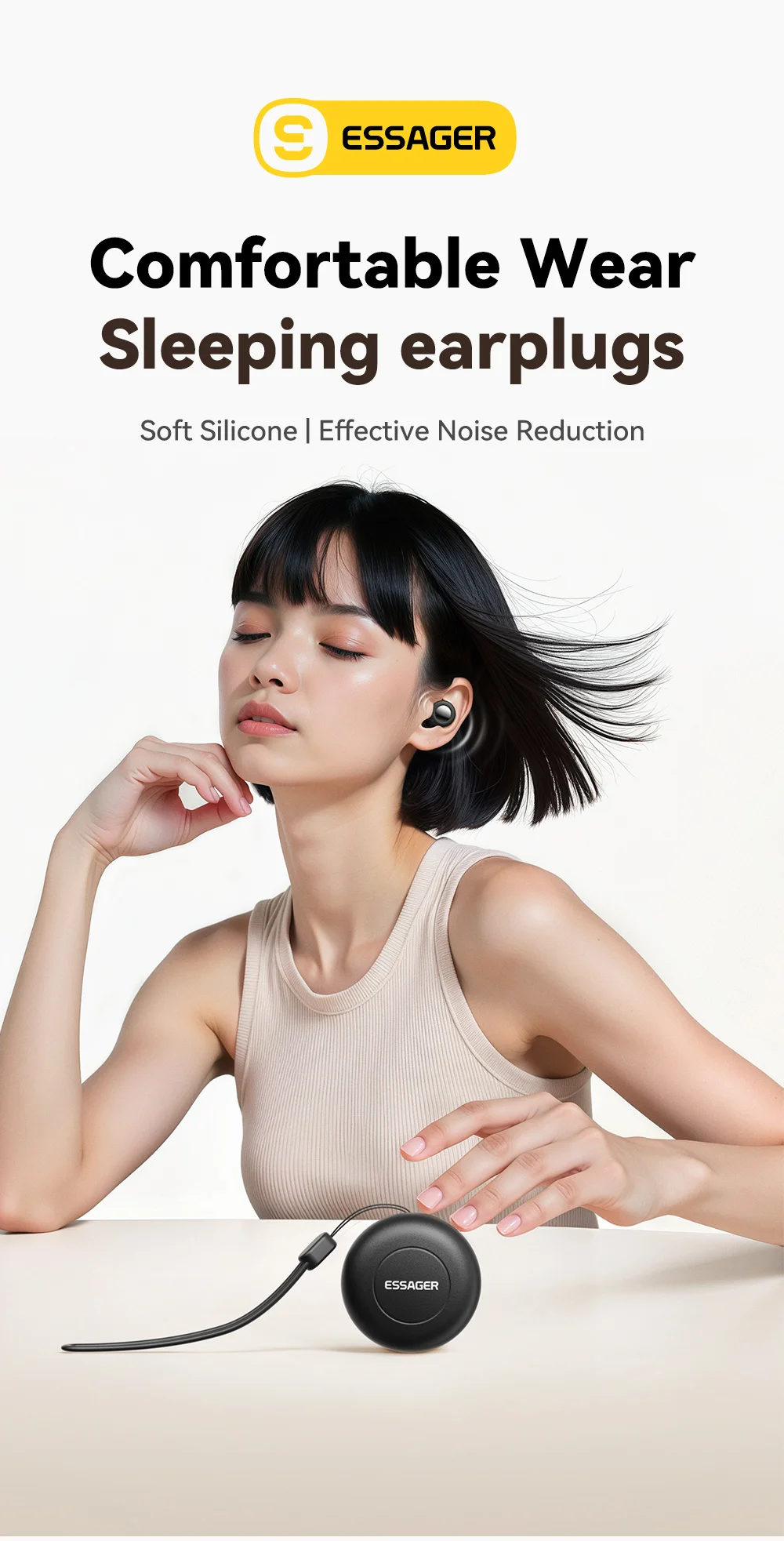 Essager Silicone Ear Plugs Sleep Noise Reusable Earplug with Storage Case Soft Anti Noise Earplug for Sleep Concerts Travel Work
