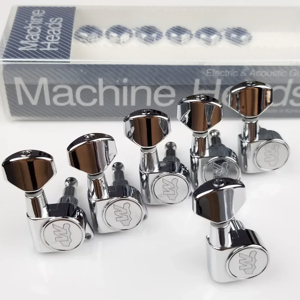 

Wilkinson WJN-07 Electric Guitar Machine Heads Tuners for Chrome Silver Tuning Pegs ( With packaging )