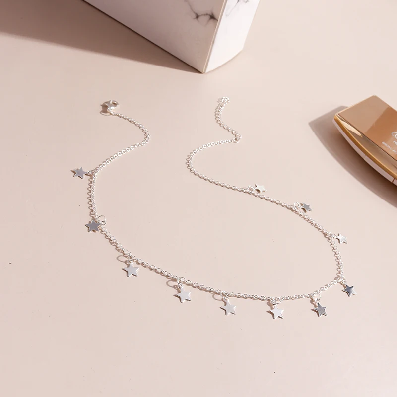 Aihua Gold Farbe Tiny Star Anhänger Halskette für Frauen Einfache Pentagon-Stern Choker Halsketten Mode Weibliche Schmuck Geschenke – Detail 7