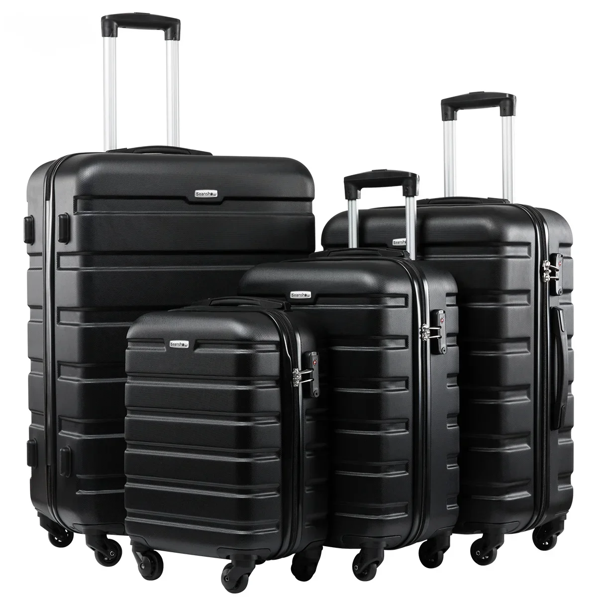 Ensemble de bagages à roulettes ABS + PC, valise de voyage, bagages à main avec serrure