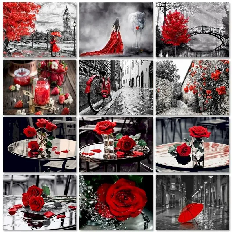 

Безрамная краска по номерам, пейзажный рисунок на холсте, настенное искусство, ручная роспись, картина «сделай сам», картина по номерам, украшение для дома