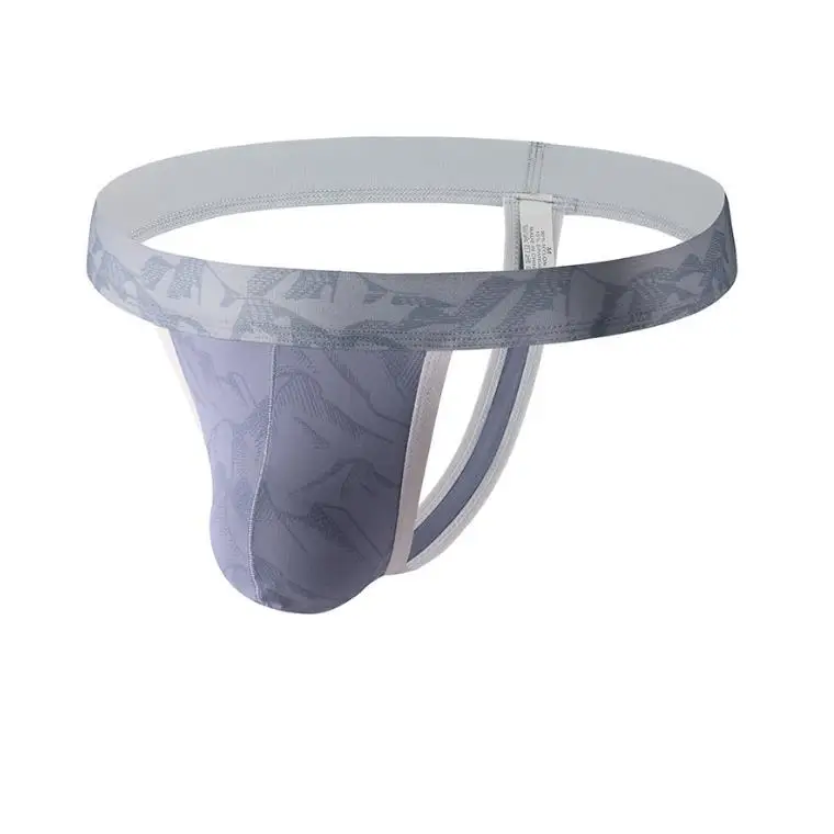 

Men Sexy Underwear Male Print T Back Panties Elastic Sweat Absorp Comfy Breathable Backless G-string Low-rise Bulge Pouch Bikini