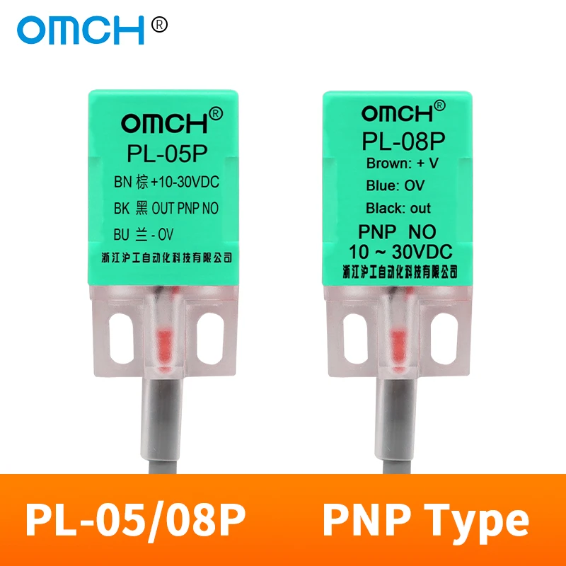 OMCH PNP Type Inductive Proximity Sensor Square Approach Switch Detector Bed Leveing Probe Detection Distance 5/8mm