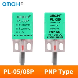 OMCH PNP Type Inductive Proximity Sensor Square Approach Switch Detector Bed Leveing Probe Detection Distance 5/8mm