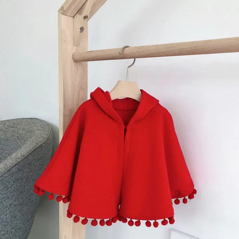 Girls Cloak Coat Jacket Winter Cotton 2025 Sweet Warm Spring Summer Overcoat Christmas Children's Clothing For Wedding