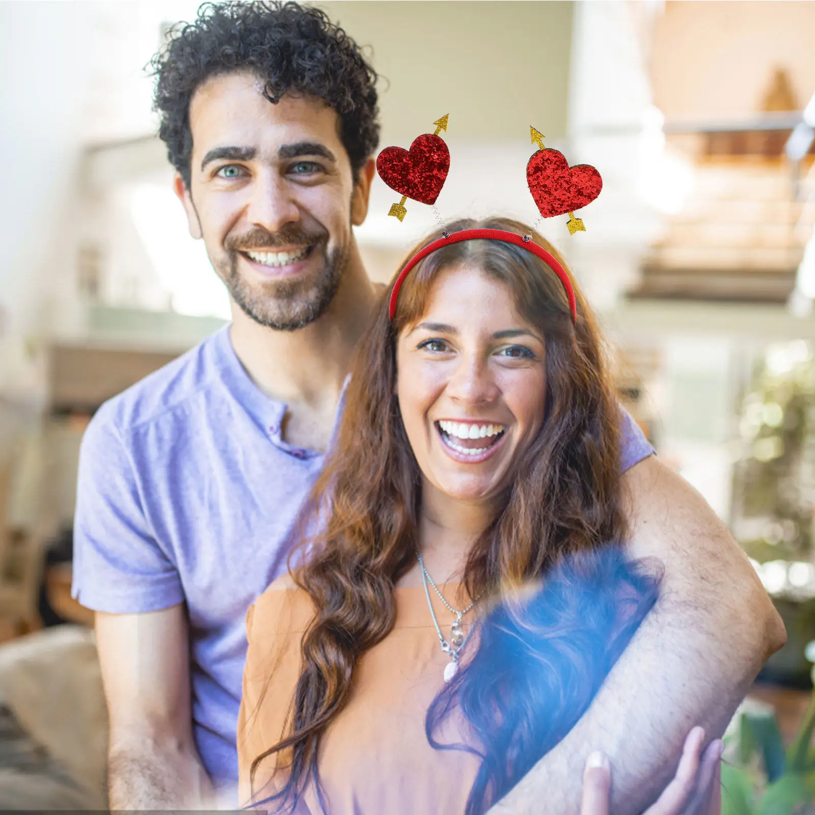 

Повязка на голову в форме сердца для женщин, 1 шт., с блестками, в виде стрелы Купидона, для Дня святого Валентина, романтический аксессуар для волос, для свадьбы и вечеринок