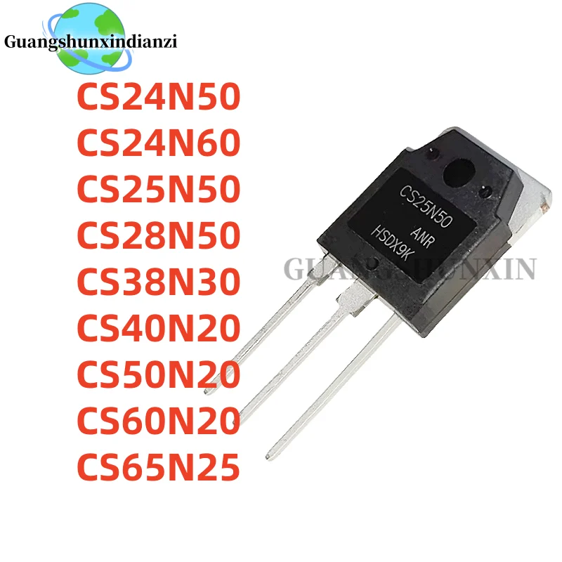 5PCS NEW CS24N50 CS24N60 CS25N50 CS28N50 CS38N30 CS40N20 CS50N20 CS60N20 CS65N25 TO-3P MOS Field effect transistor In Stock