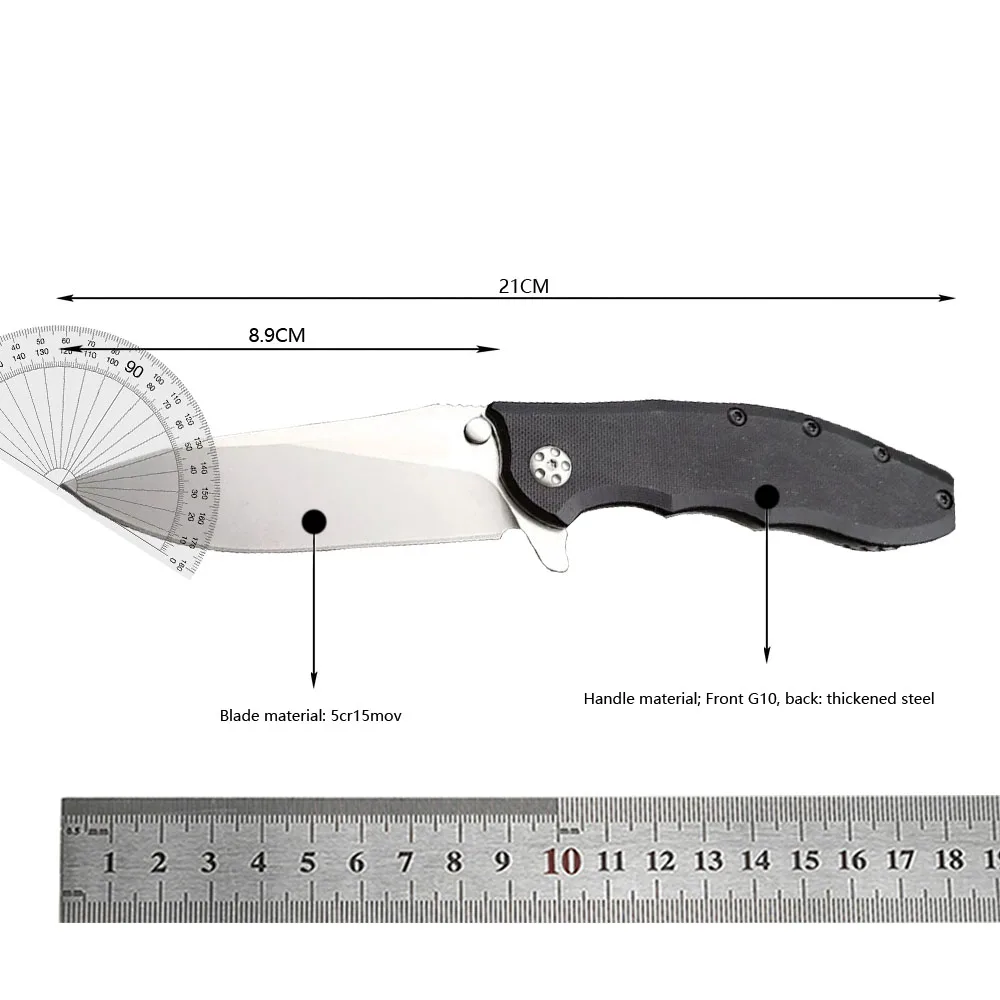 NEW 0562 Bearing Flipper Folding Knife 5cr15mov Blade G10 Handle Outdoor Camping Hunting Knives Pocket Tactical Rescue EDC Tools