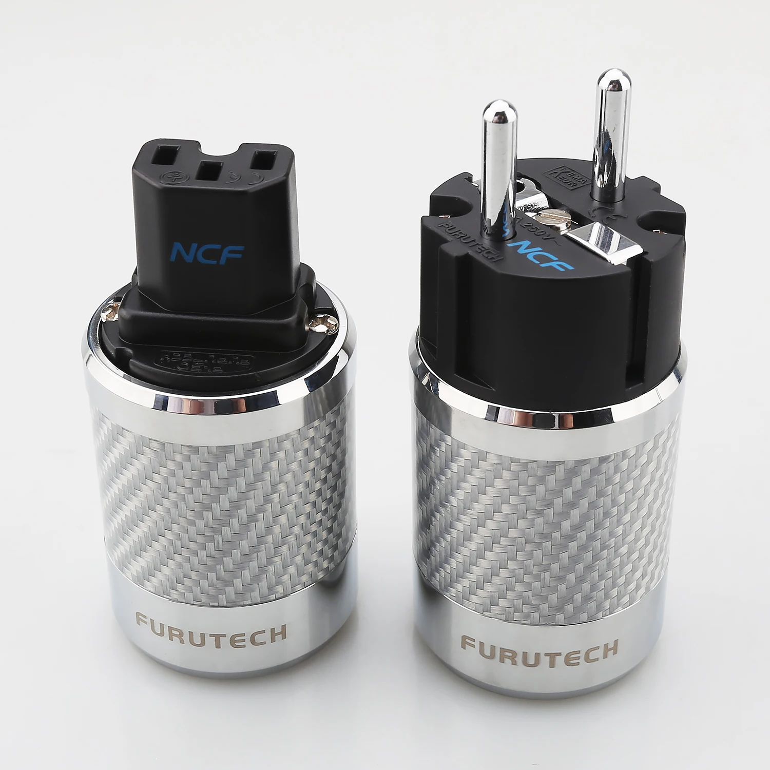 Hi-End NCF Rhodium Plated EU Schuko Power Plug | 15A 125V / 10A 250V US/EU Audio Power Supply Connector