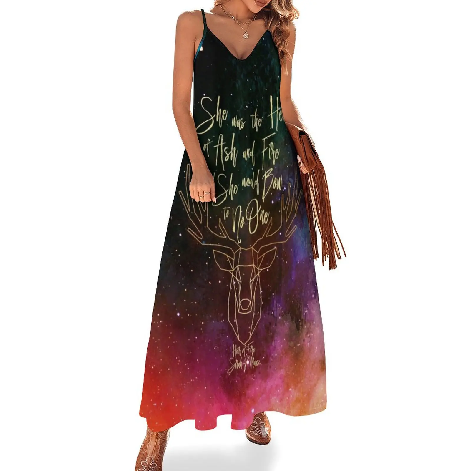 

New She was the heir of ash and fire and she would bow to no one. Heir of Fire Sleeveless Dress chic and elegant evening dress