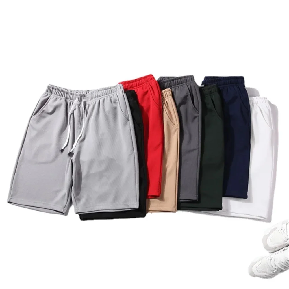 Tasca sportiva da uomo Solid coulisse Board Beach pantaloni corti pantaloncini pantaloni estivi sottili tasca con cerniera pantaloni sportivi larghi