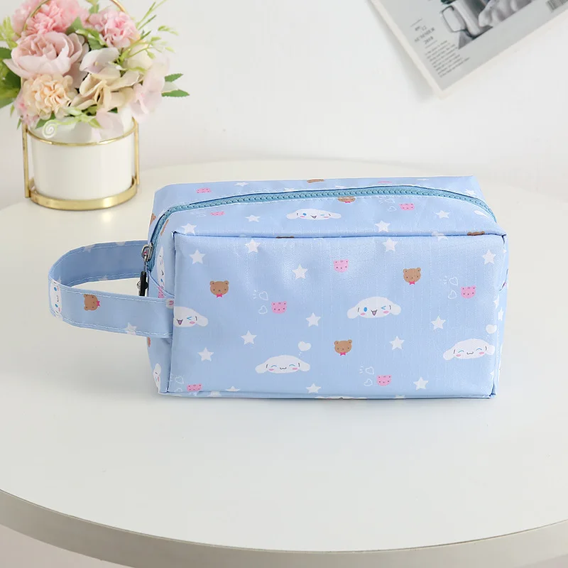 Sanrio Hello Kitty borsa cosmetica Cartoon Melody Kuromi Cinnamoroll borsa cosmetica stampata di grande capacità borsa da viaggio portatile