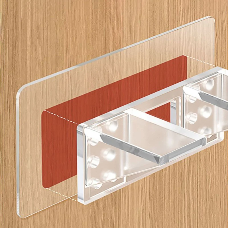 قوس تثبيت الأظافر مقاطع دعم واضحة مقاطع دعم الخزانة ذاتية اللصق الرف دعم التجنيب لتنظيم غرفة النوم لتقوم بها بنفسك #5