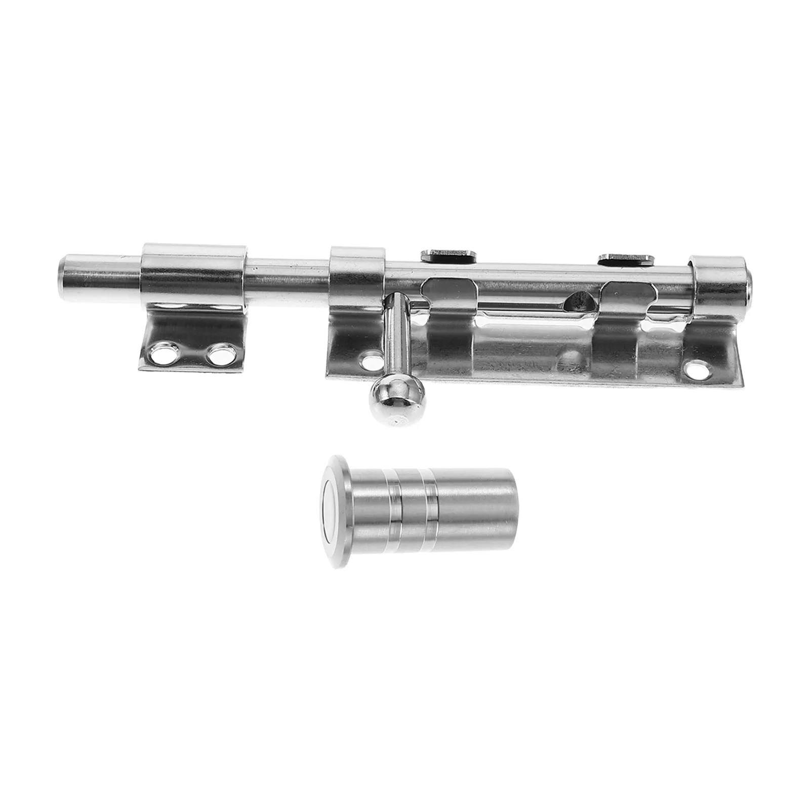 

Stainless Steel Bolt Heavy Duty Barrel Lock Door with Padlock Gate Latch Hole Fence Slide Silver