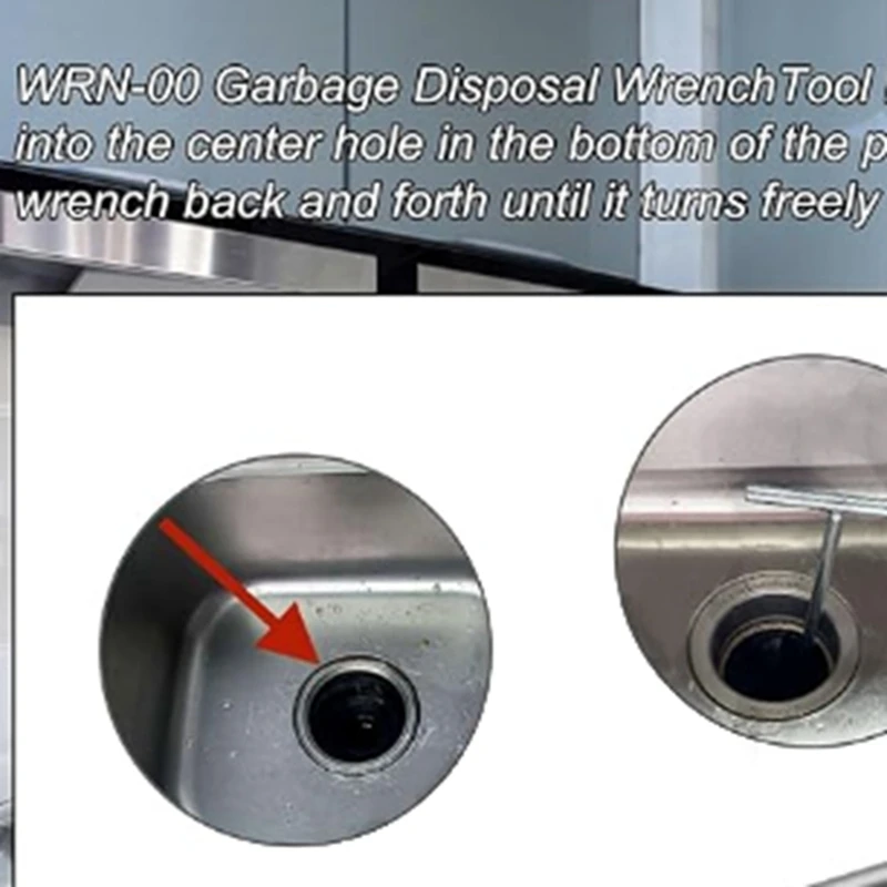 Garbage Disposal Unclogging Wrench, For Sinkerator Moens, To Remove Clogs Above The Sink, WR00KIT-Retail