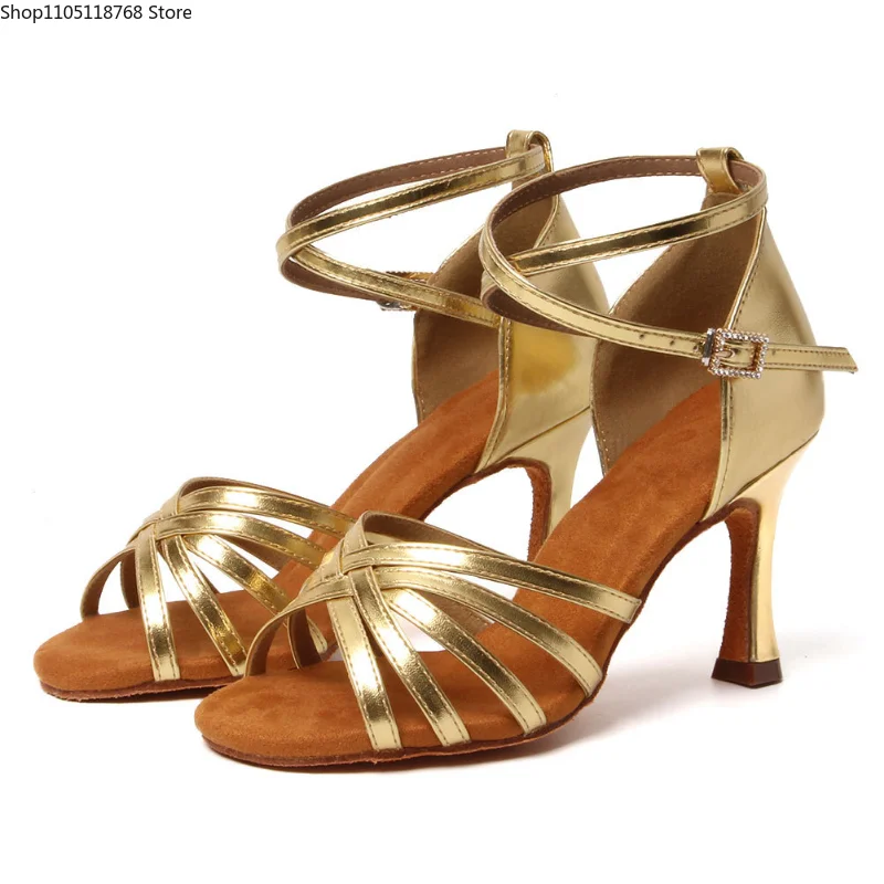 امرأة أحذية الرقص اللاتينية السيدات الفتيات قاعة الرقص أحذية الرقص المهنية حذاء رياضة الجلد المدبوغ لينة وحيد أحذية ممارسة الجاز السالسا #1