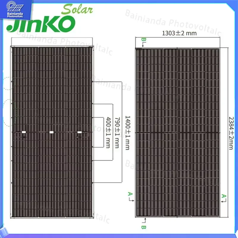720W Jinko Solar Panel Topcon N Type Bifacial PV Module 720W 700W 705W 715W High Efficiency Monocrystalline Solar Panel for