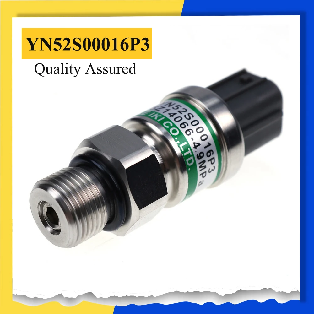 YN52S00016P3 5Z14066 4.9MPa Pressure Sensor for Kobelco Excavator SK200-3 SK200-5 SK200-6 Excavator Accessories