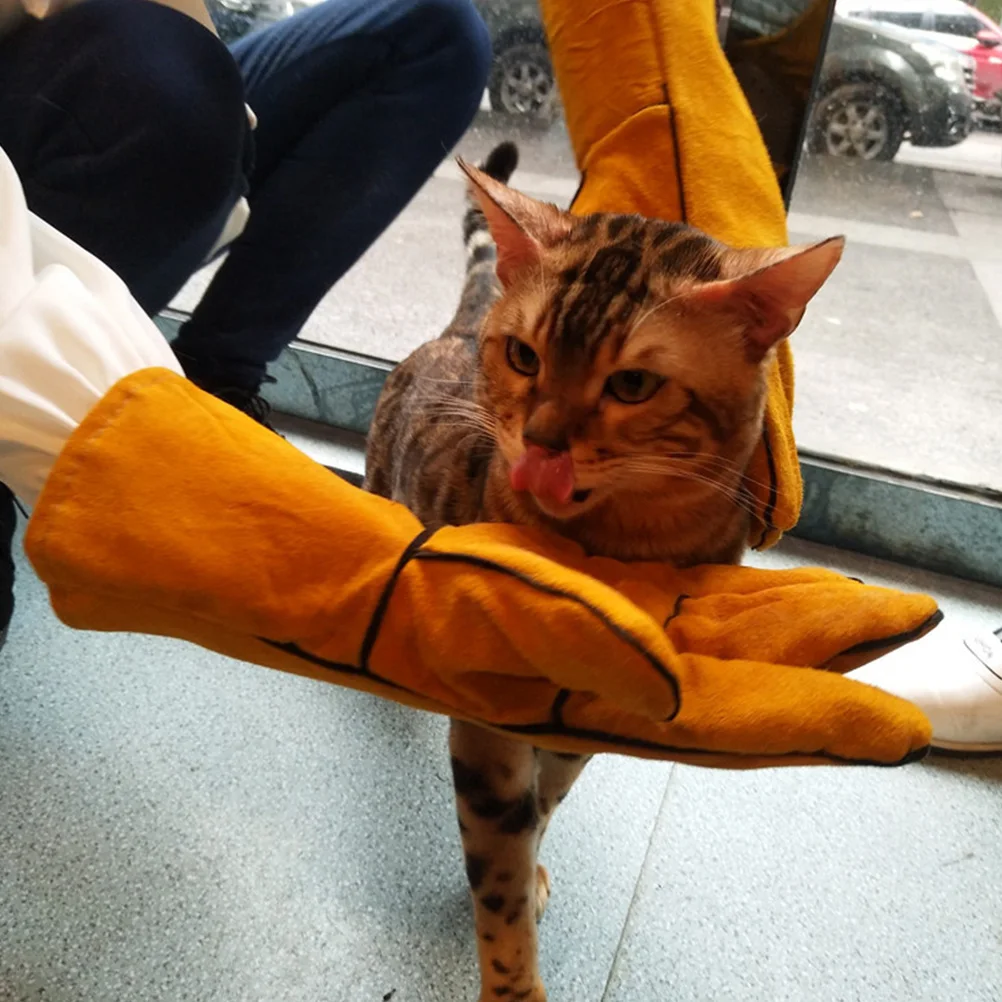 

Thickening Anti-Bite For Parrot Training Pet Feeding Supplies Protective Hand Gloves Bite Resistant Skin-Friendly Yellow