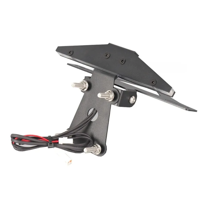 

LED turn signal license plate bracket for motorcycle modification and upgrade