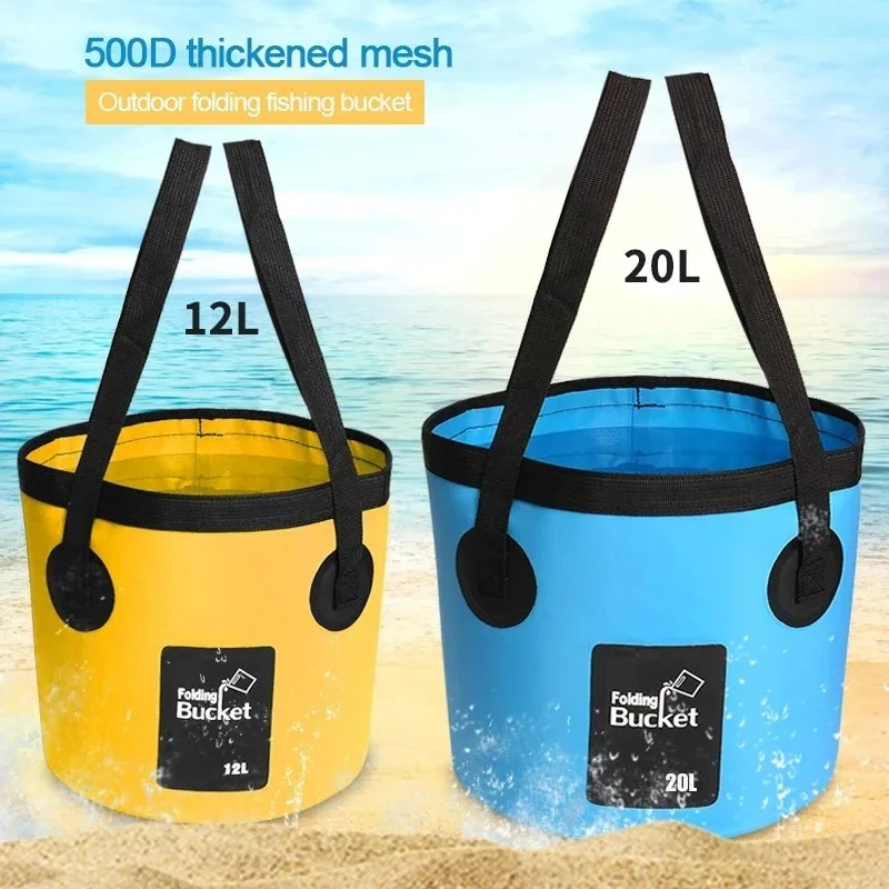 12L 20L Portable Waterproof Water Bag Folding Bucket Water Storage Container Carrier Bags For Fishing Camping Hiking