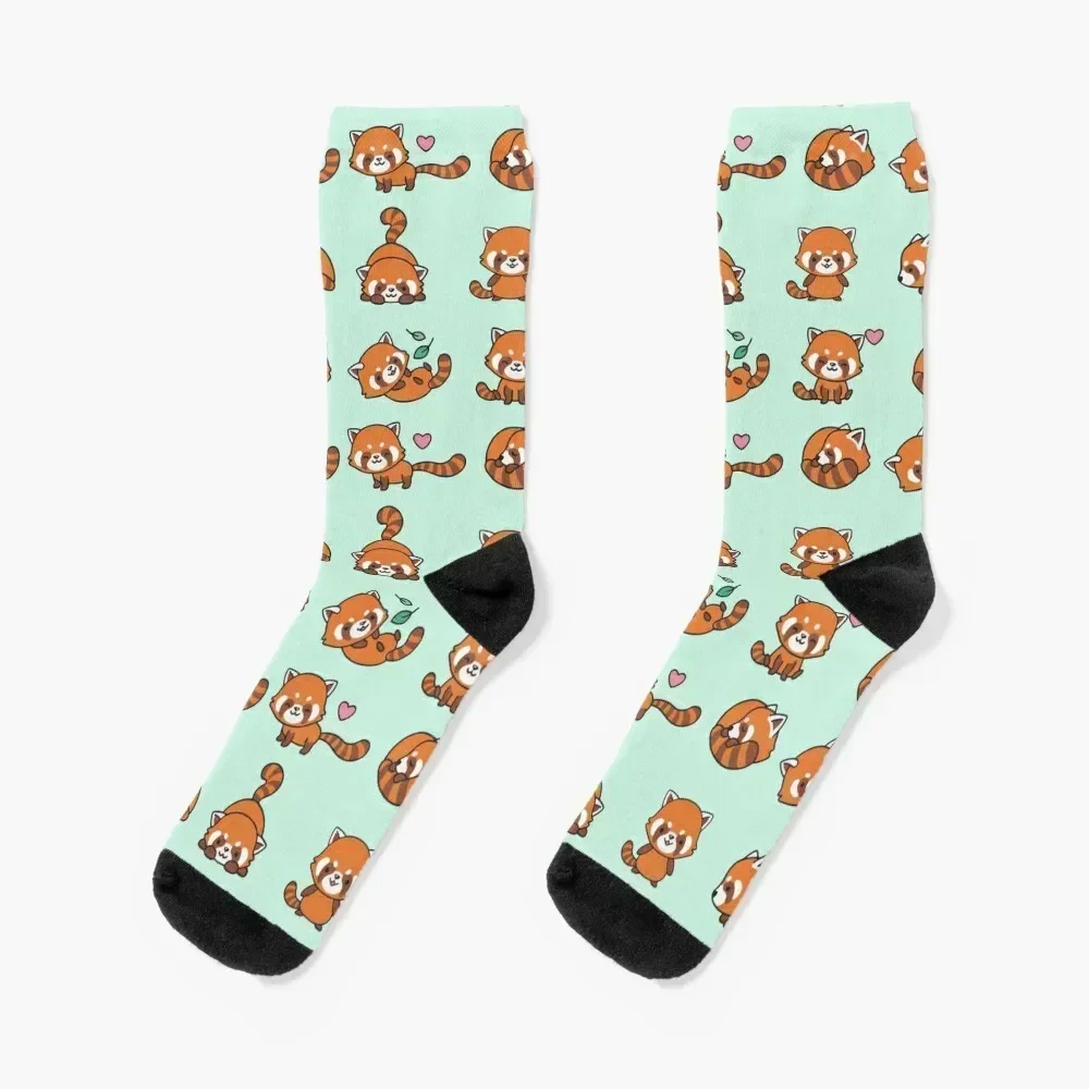 

Red Panda Pattern Socks compression Toe sports Male Socks Women's