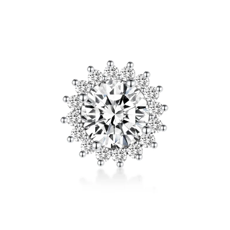 Monkton 925 Sterling Silver Crystals Stud Earrings, Simple and Classic Design, Fine Zircon Jewelry for Women's Engagement