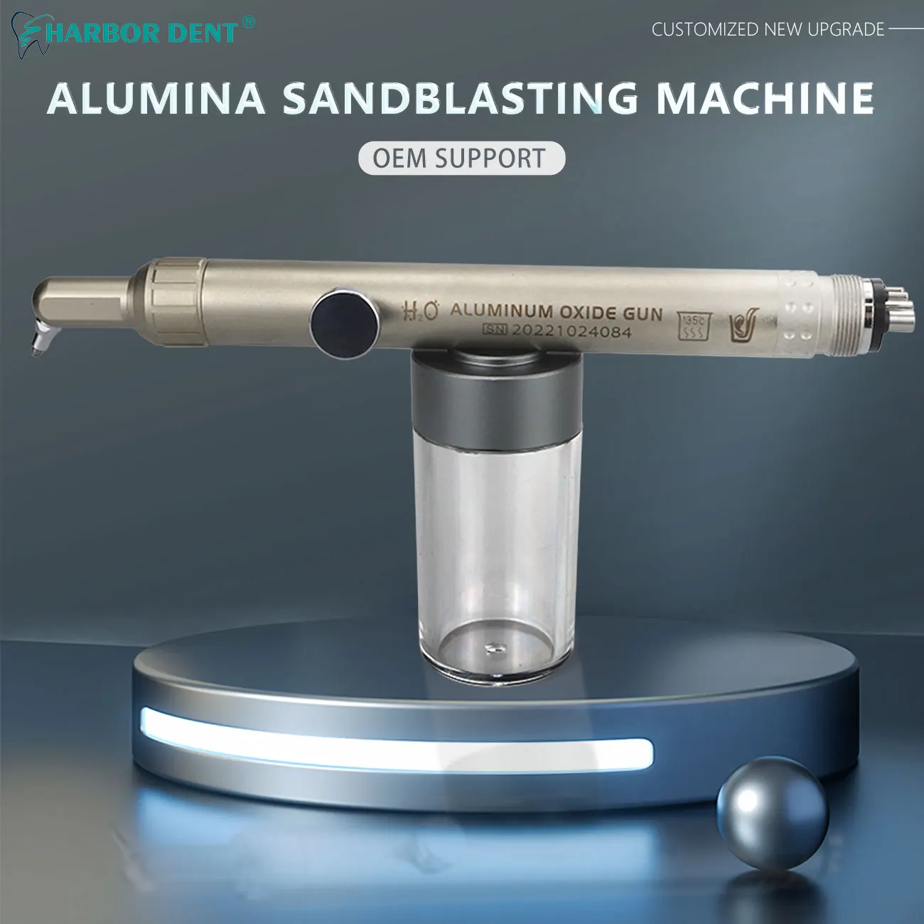 Dental Aluminum Oxide Air Abrasive Polisher  Microblasting Machine Sand Blasting Machine For Dentistry  Dental  Lab - 2/4 Holes