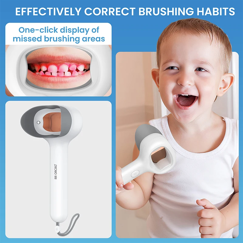 Rilevatore di placca dentale Rilevatore di stato della pulizia dentale Lampada Display istantaneo Calcolo dei denti Dischiare la correzione dell'abitudine di spazzolatura