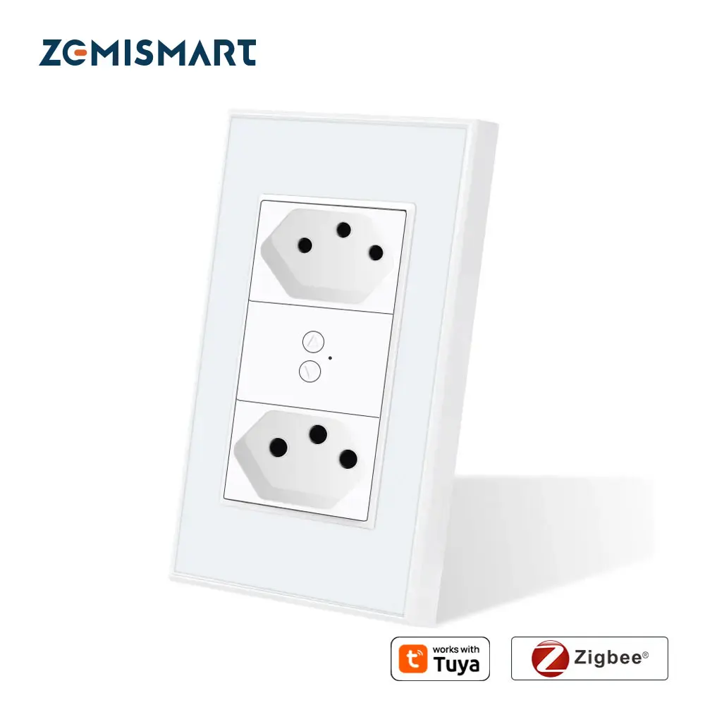

Zemismart Zigbee Tuya Smart Brazil Socket 10A 20A Tomada Alexa Google Home Voice Control Electric Brazilian Wall Outlets