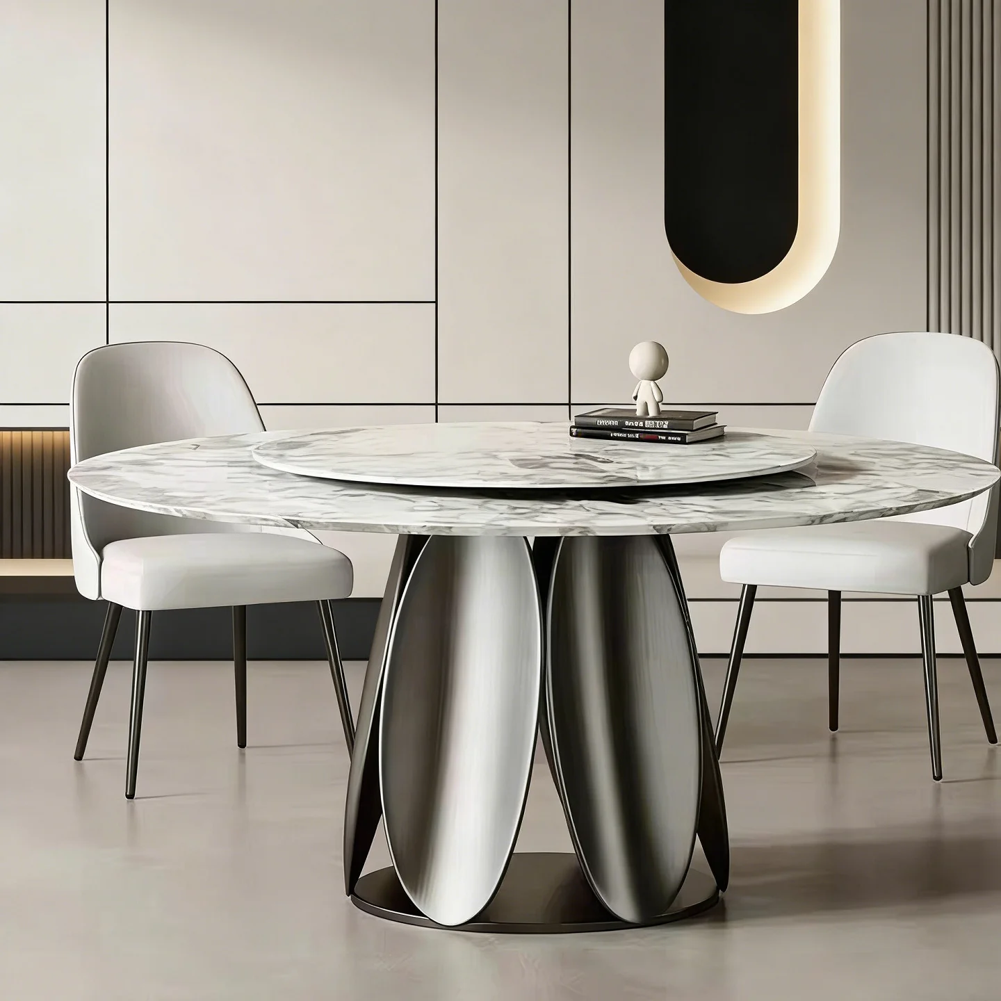 Light luxury rock slab round dining table foot modern simple round leg bracket household dining tripod