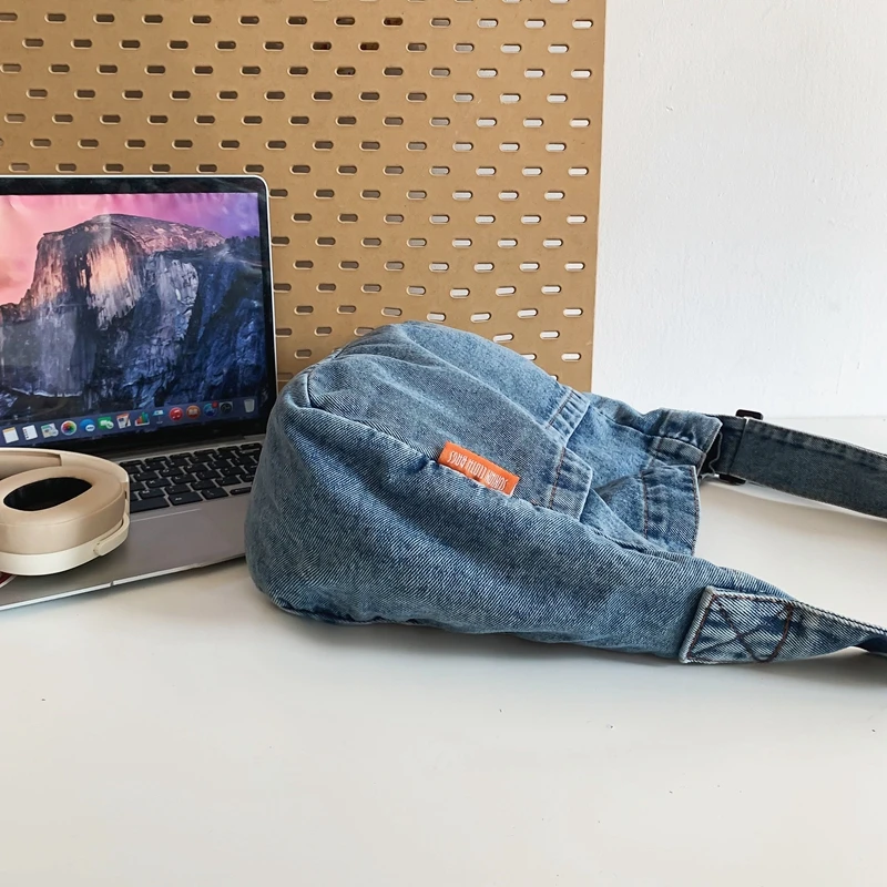 bolsa transversal bolsas femininas saco de mensageiro Qualidade Blue Denim Tecido Crossbody Sacos Multi-bolso Messenger Bag Big Capacidade Ombro Shopper Tote 2023 Últimas Mulheres Bolsa