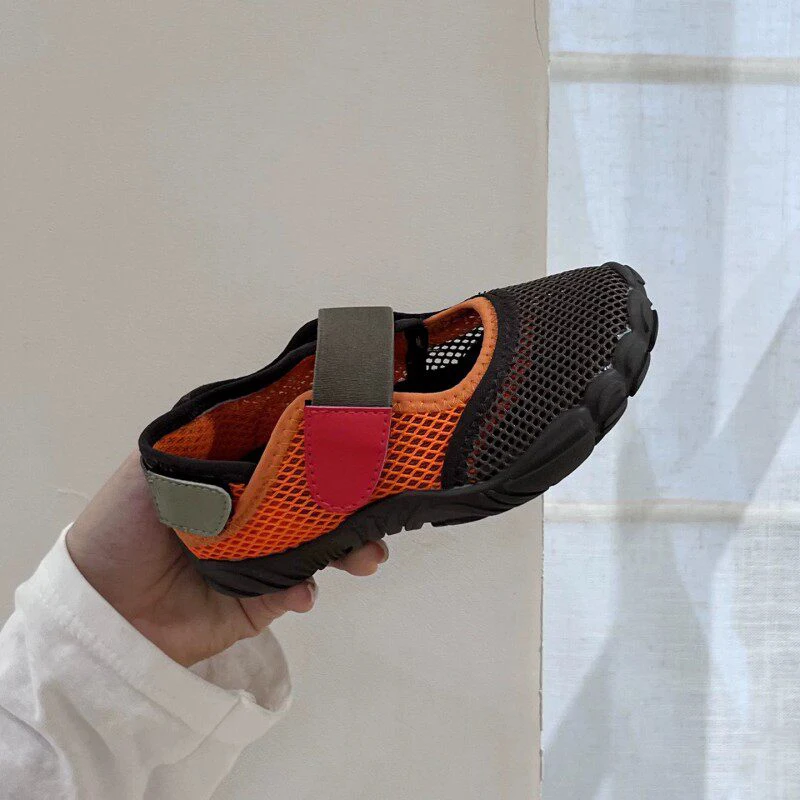Little Girls Contrast Colour Sporty Sandals 2026 New Summer Kids Ballet Sneakers Hollowed-out Mesh Versatile Outdoor Water Shoes