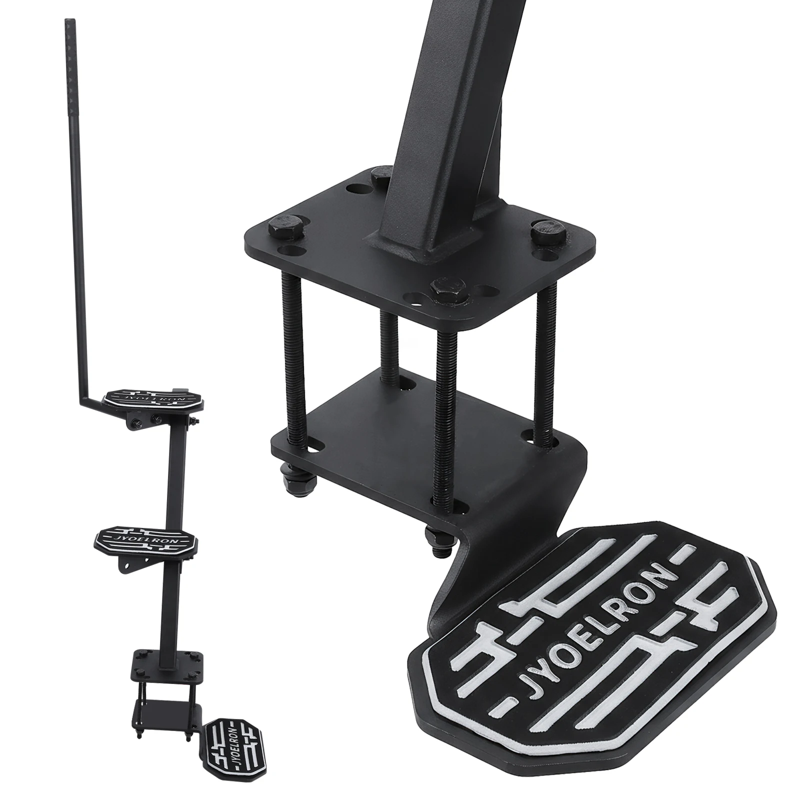 

EVA Non-Slip Pad Staircase with Handrails Marine Trailer Tongue Pedals Capacity 450 Lbs for Boats Dock & Launching