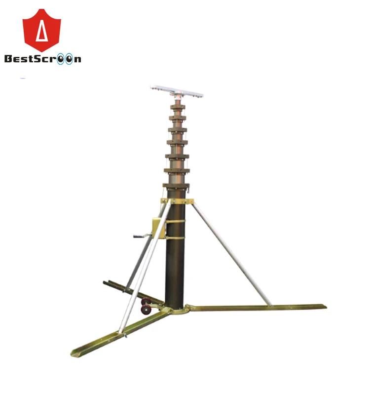 

5m aluminium manual winch crank telescopic mast heavy play load 50KG