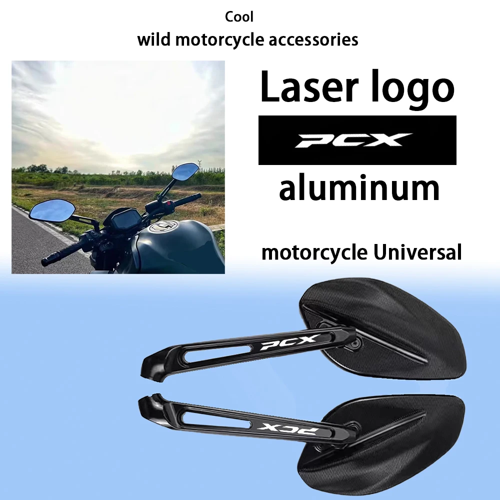 Laser logo Universal Large mirror surface Rearview Mirrors For Honda PCX160 PCX150 PCX125 PCX Motorcycle Rear View Mirror Side