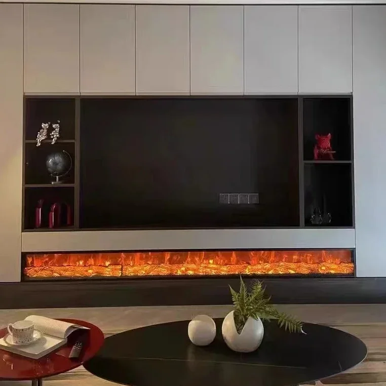 Simulated Flame Decorative Remote Control Electric Heating Fireplace