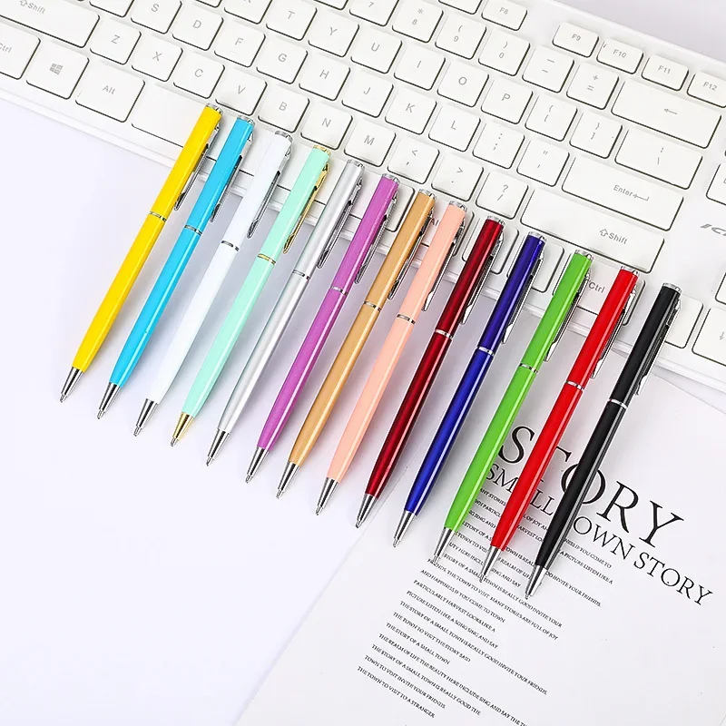 

100PCS Spot multi-color Xiaogaoshi metal pen printing metal ballpoint pen hotel business gift