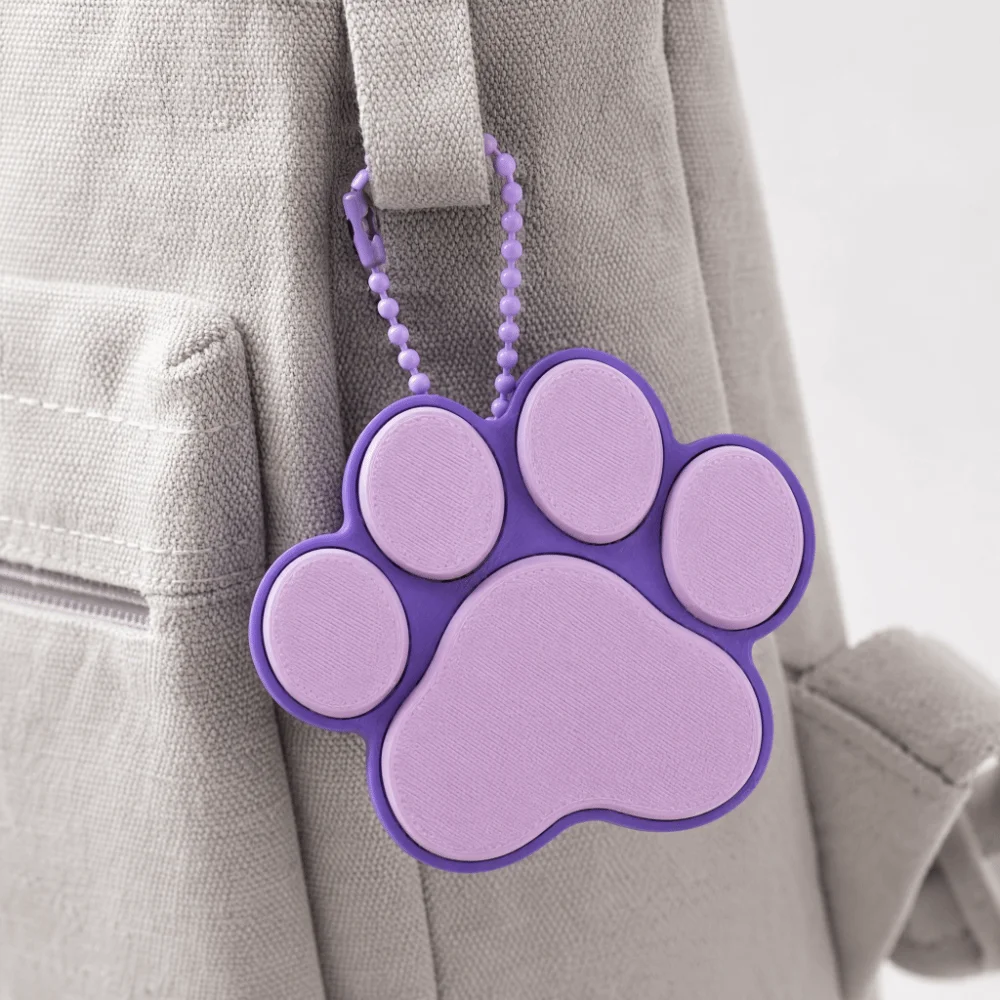 3D Printed Dog Cat Paw Clicker Keychain Keyboard-style Creative Special Shape Keycap Pendant Decorative Funny