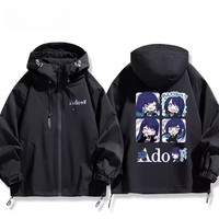 Singer Ado Windbreaker Outdoor Jacket Hoodie Autumn Winter Cosplay Men Women Field Climbing Thin Outwear Coat Loose Tops