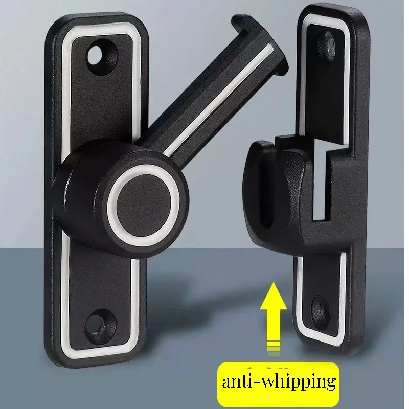 Dual Purpose Push-pull Door Lock with Luminous Door Buckle, Indoor Non Drilling Metal Door Bolt  Stops  Hardware