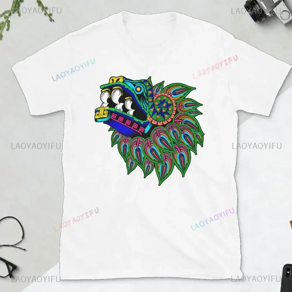 Tlaloc Quetzalcoatl Aztec Gods Ancient Gods Mexican T-shirt Mens Aztec Shirt Aztec Art Print Mexico Shirts Mexican Clothing Men