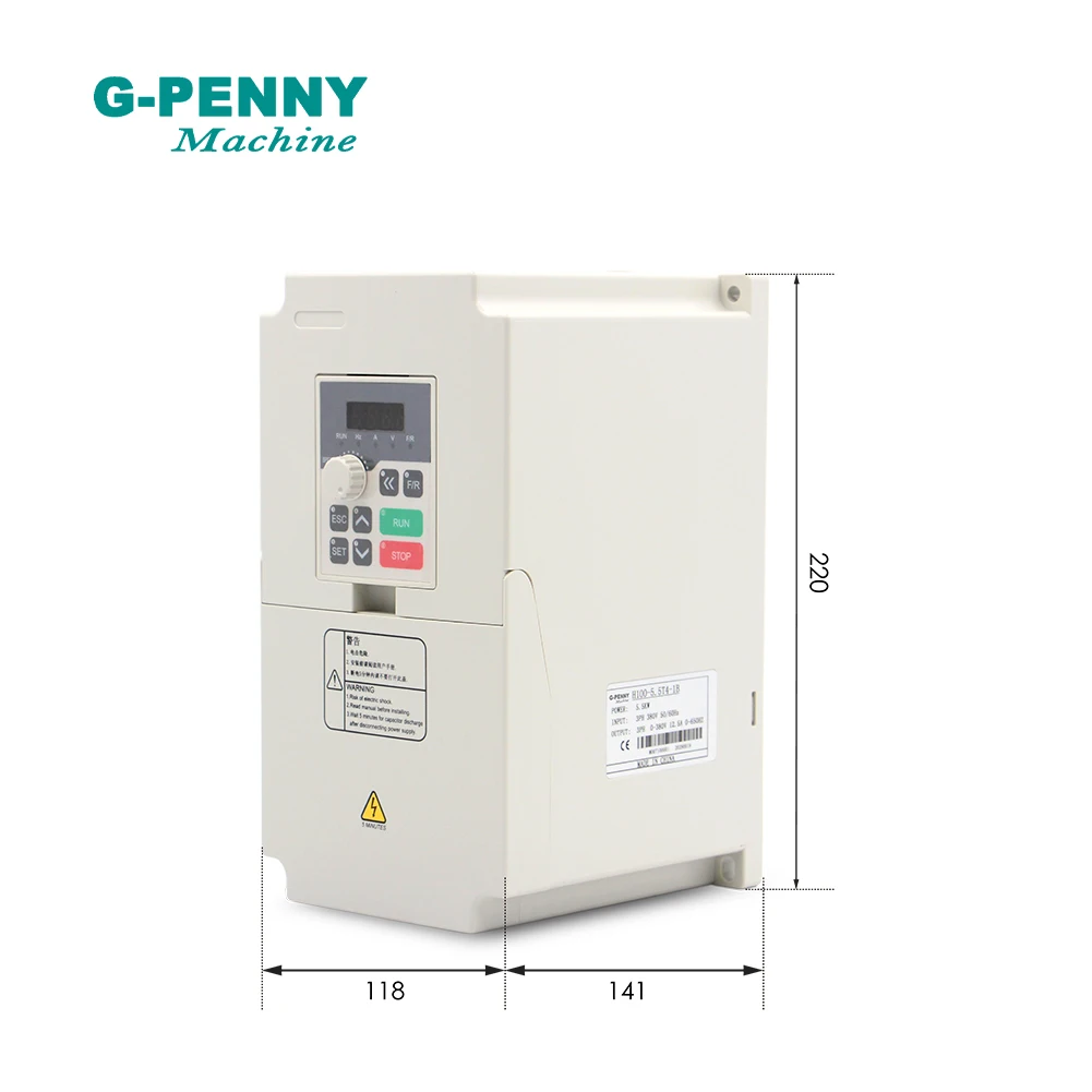 High frequency 380v 220v Variable Frequency Drive 5.5kw VFD Inverter Motor Speed Control 0-1000Hz Frequency Converter